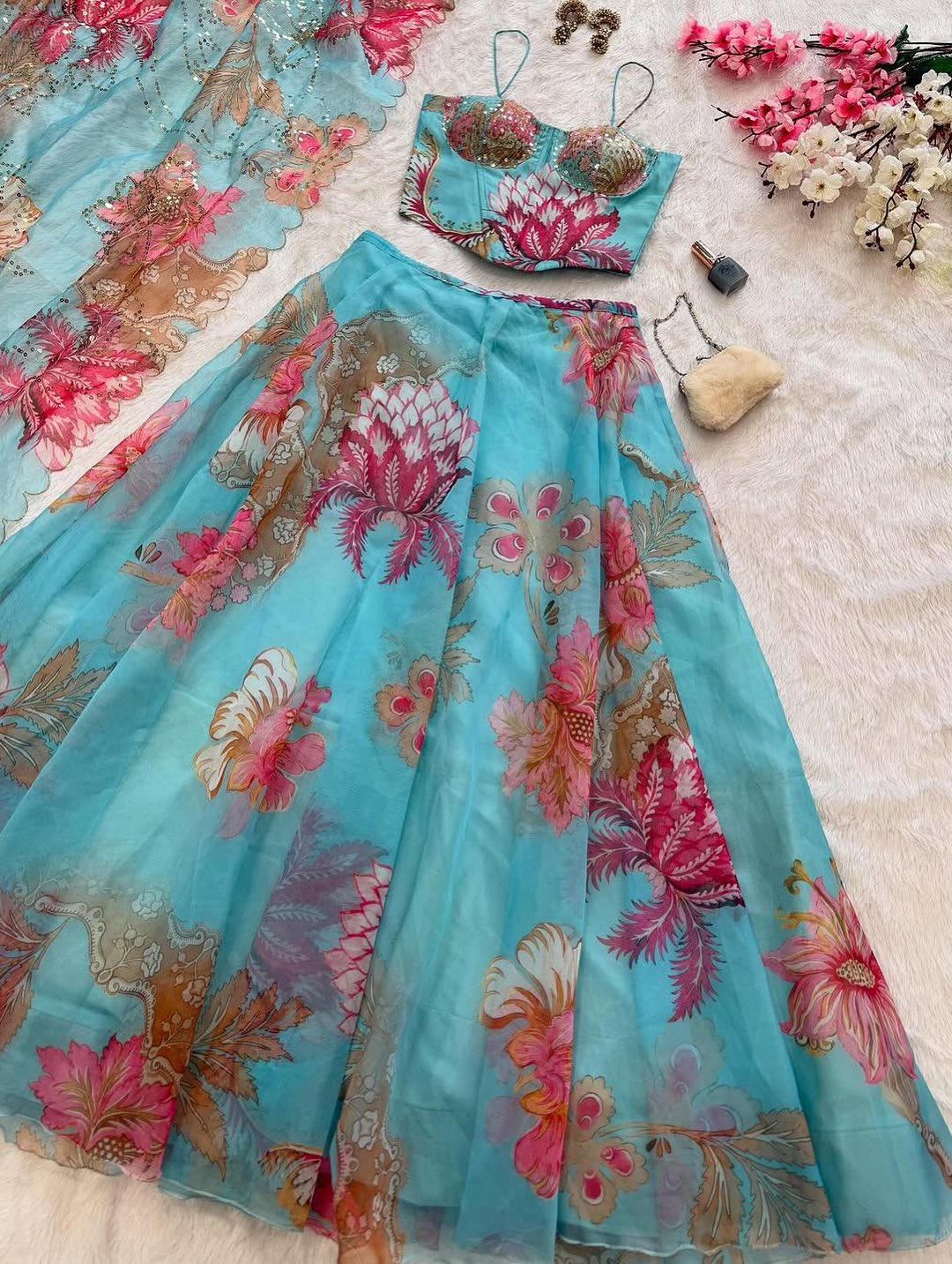 Exclusive Corset Lehenga Set with Dupatta & Designer Batwa