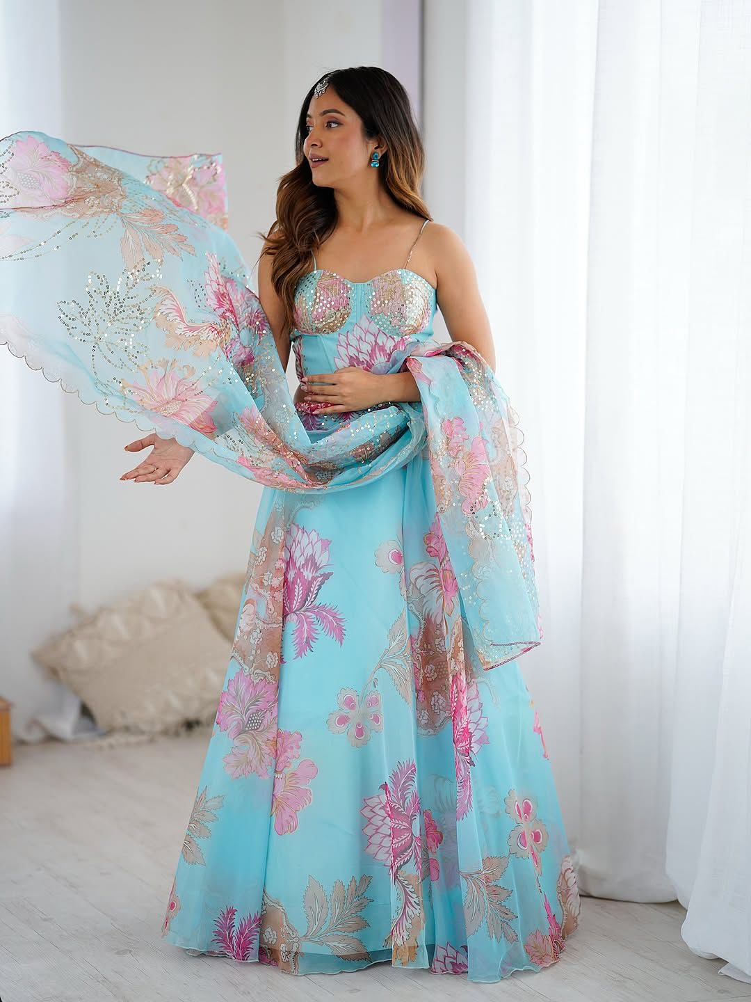 Exclusive Corset Lehenga Set with Dupatta & Designer Batwa