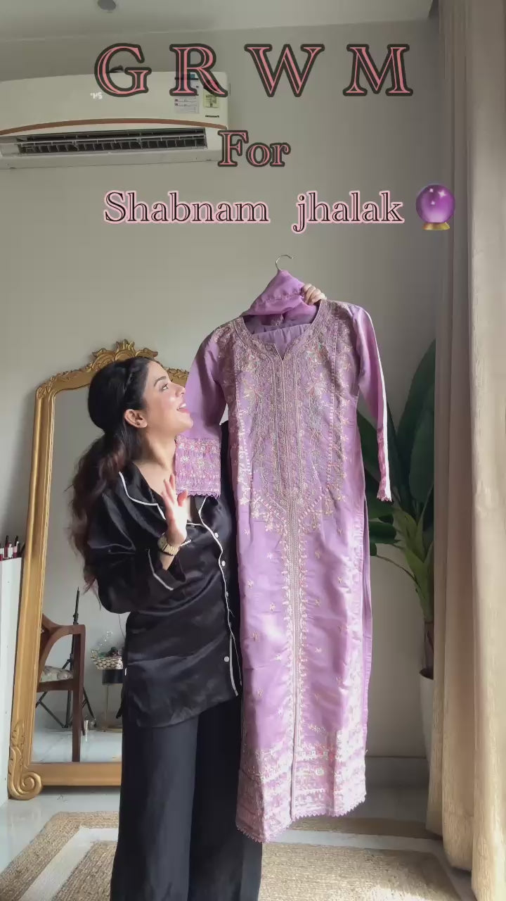 Premium Roman Silk Kurti, Palazzo & Dupatta Set