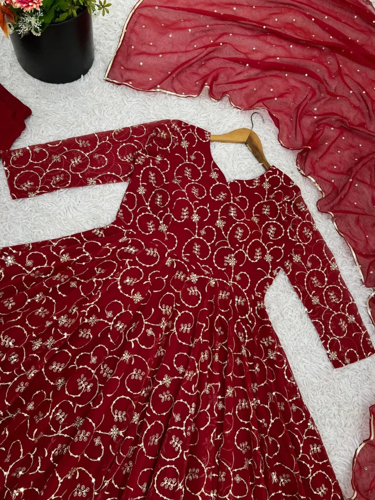 Premium Faux Georgette Anarkali Gown Set with Dupatta