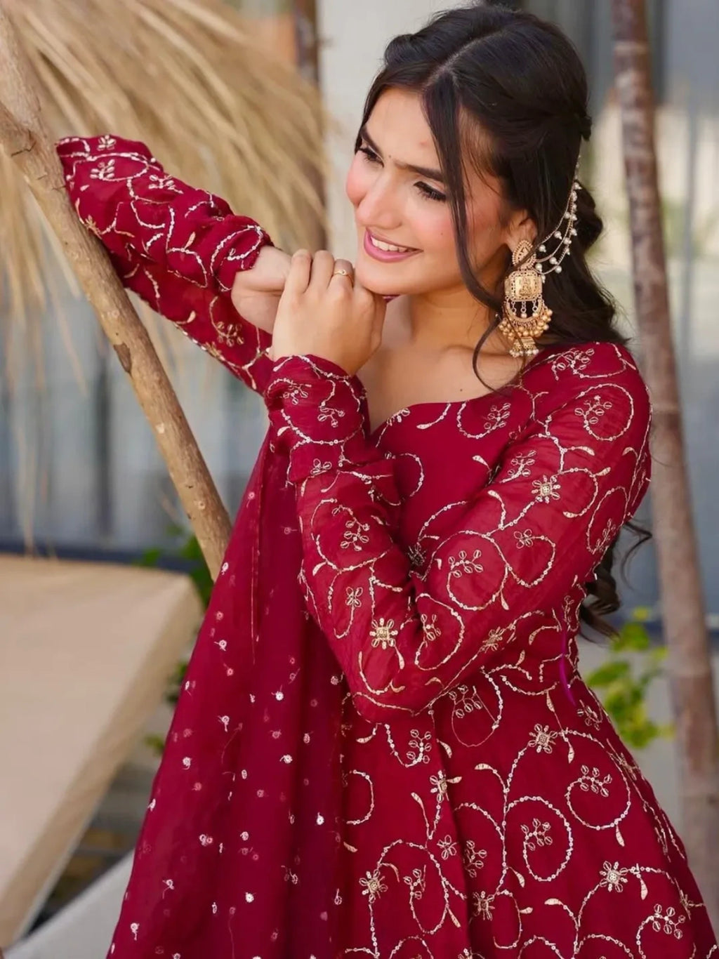 Premium Faux Georgette Anarkali Gown Set with Dupatta