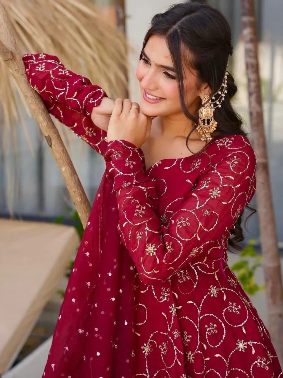 Premium Faux Georgette Anarkali Gown Set with Dupatta